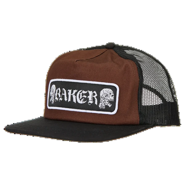BAKER TWIN SKULLS TRUCKER HAT ADJ-BLACK