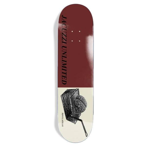 JACUZZI LATHAM DEEP FRIED SKATEBOARD DECK-8.5 BURGUNDY