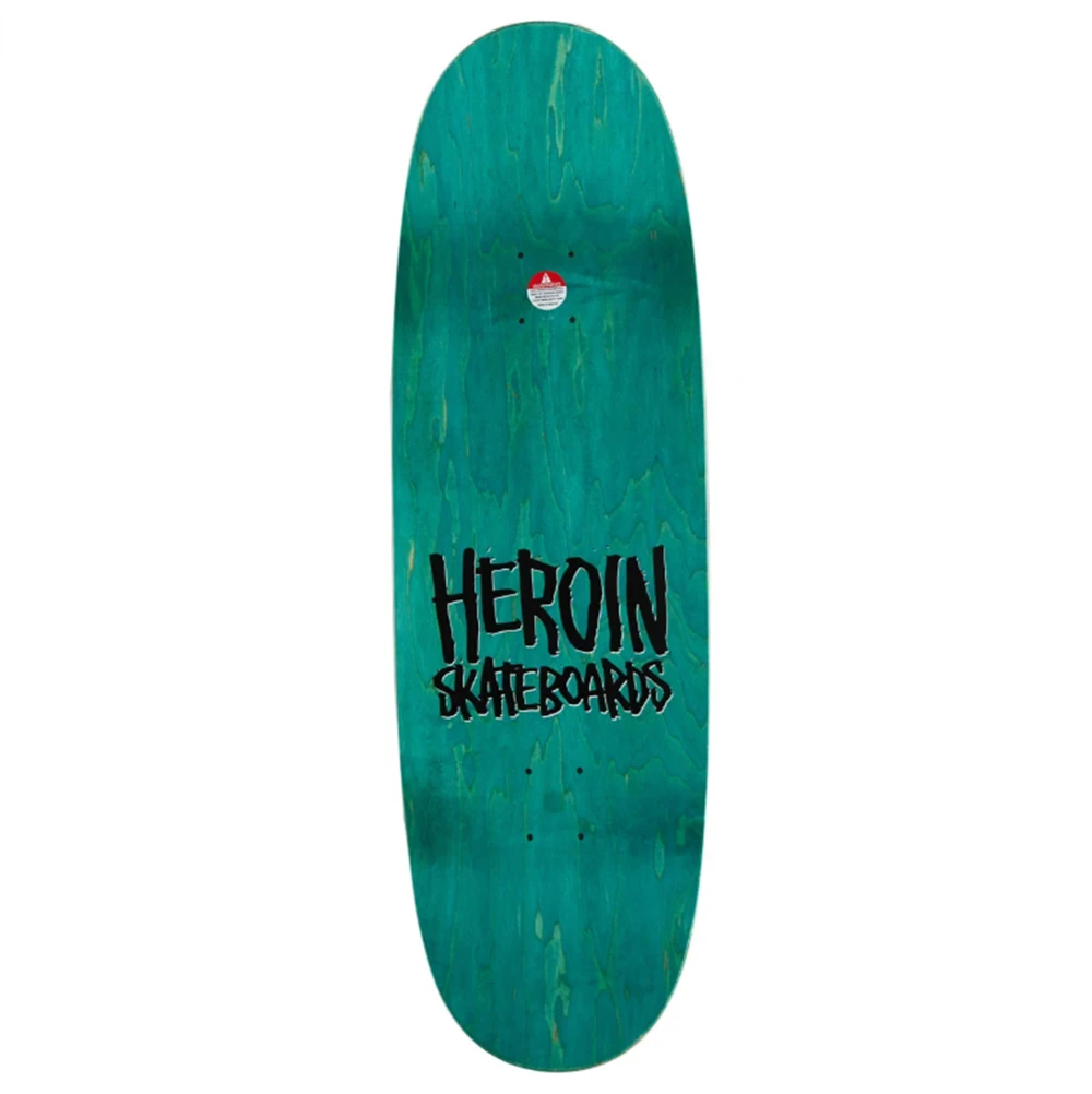 Heroin Curb Killer X Skateboard Deck Black Silver 10x14.25WB