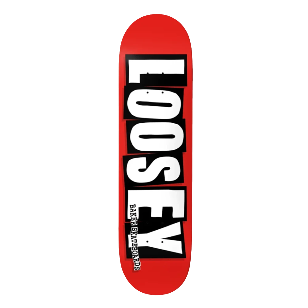 Baker Loosey Logo Skateboard Deck Red Black White 8.5x14.5WB
