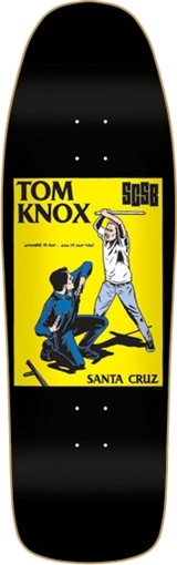 Santa Cruz Knox Cop Beater Skateboard Deck -9.75X32 Black Reissue