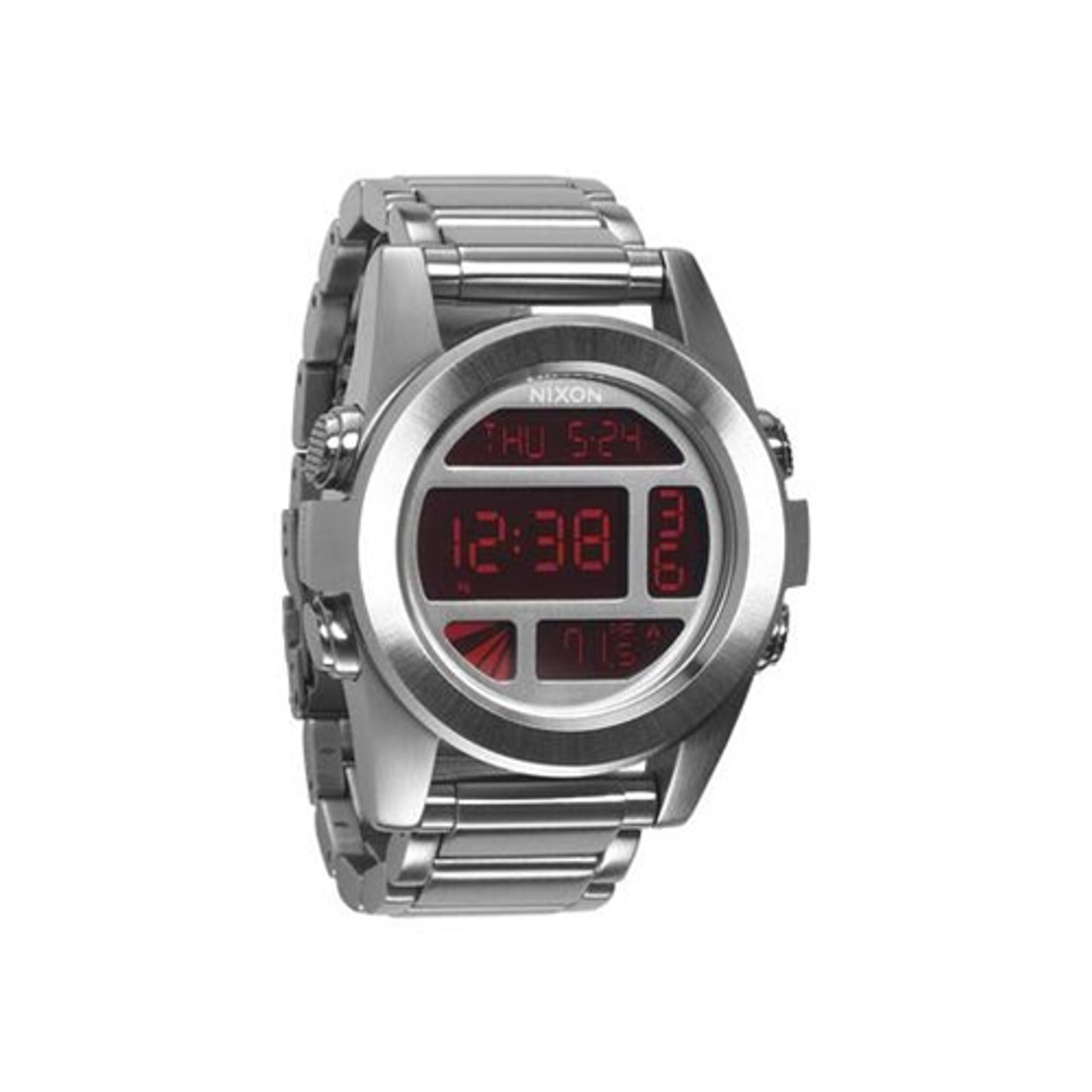 NIXON Unit SS Silver Red Watch