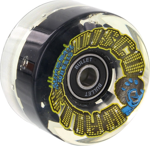 SANTA CRUZ SLIMEBALLS DISCO BALLS 60mm 78a W/LED & BEARING Skate Wheels set of 4