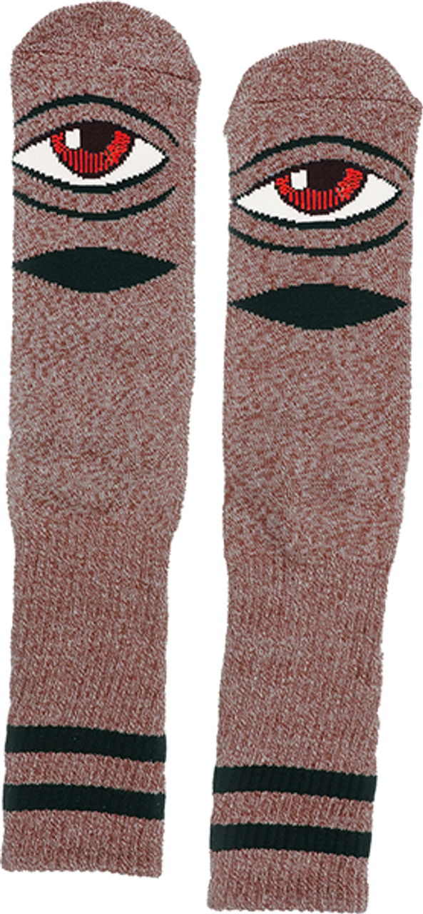 TOY MACHINE SECT EYE HEATHER CREW SOCKS BURGUNDY 1pr