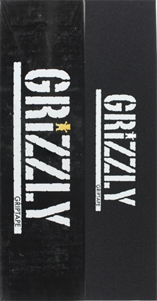 GRIZZLY 20/BOX STAMP/BEAR CUTOUT BLK/WT SKATE GRIPTAPE