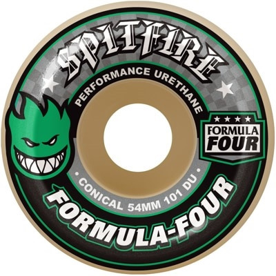 スケートボード Spitfire Wheels Conical Green Print 54mm Spitfire F4 Conical Wheels Green Print 54Mm/101D Set