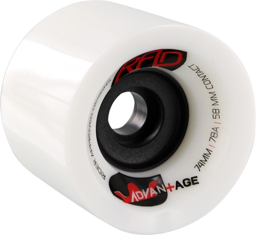 RAD ADVANTAGE 74mm 78a WHITE/BLK Skateboard Wheels Set of 4