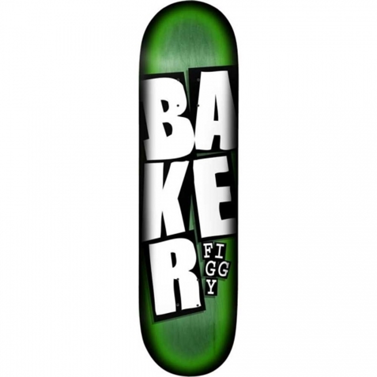 Baker Justin Figgy Stacked Name Skate Deck Green 8.125
