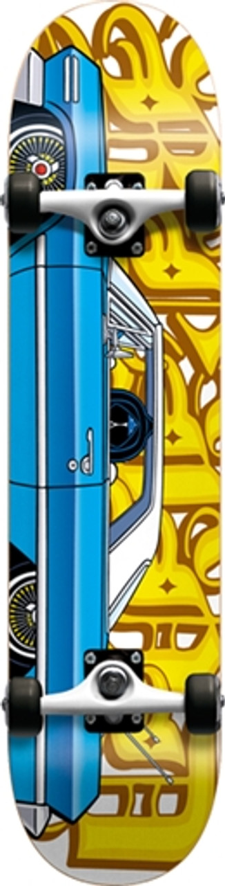 BLIND LOWRIDER SKATEBOARD COMPLETE-7.7 BLU YEL