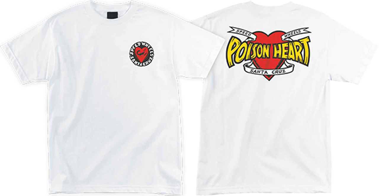 SANTA CRUZ SW POISON HEART SS TSHIRT SMALL WHITE