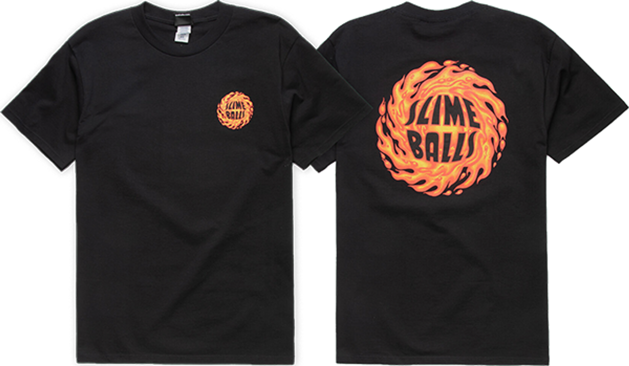 SLIME BALLS SB LOGO FLAME SS TSHIRT SMALL BLACK