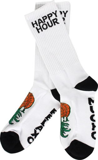 HAPPY HOUR MUCHO CREW SOCKS WHITE 1 pair