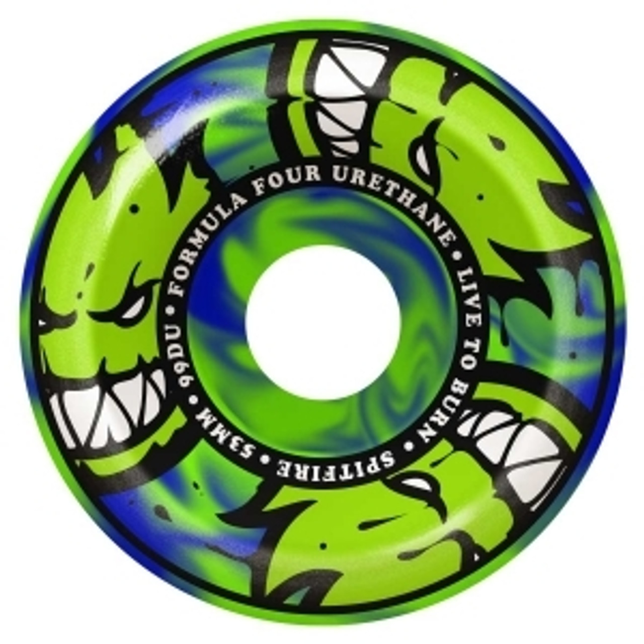 Spitfire F4 AfterBurner Classic Wheels Set Green Blue Swirl 53mm/99d