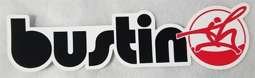 Bustin Sticker Long red white 8"