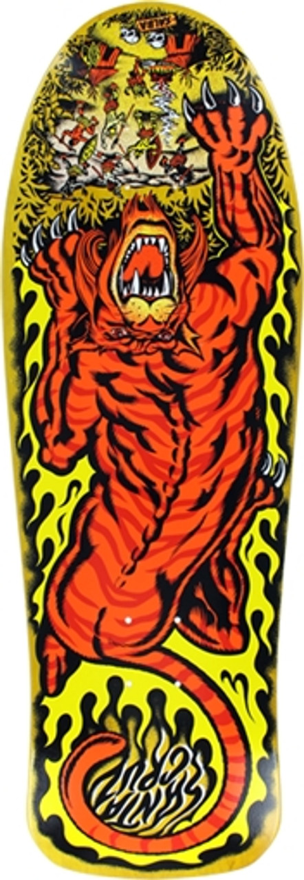Santa Cruz Salba Tiger Skateboard Deck-10.3X31.1 Yel Reissue