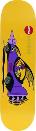ALMOST DAEWON WACKY RACES SKATEBOARD DECK-8.25 impact lt.