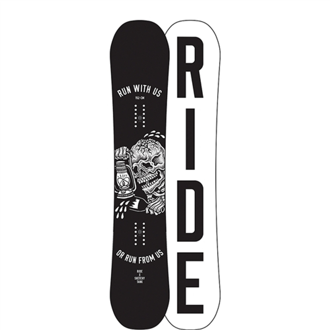 Ride Burnout Snowboard Black White 158