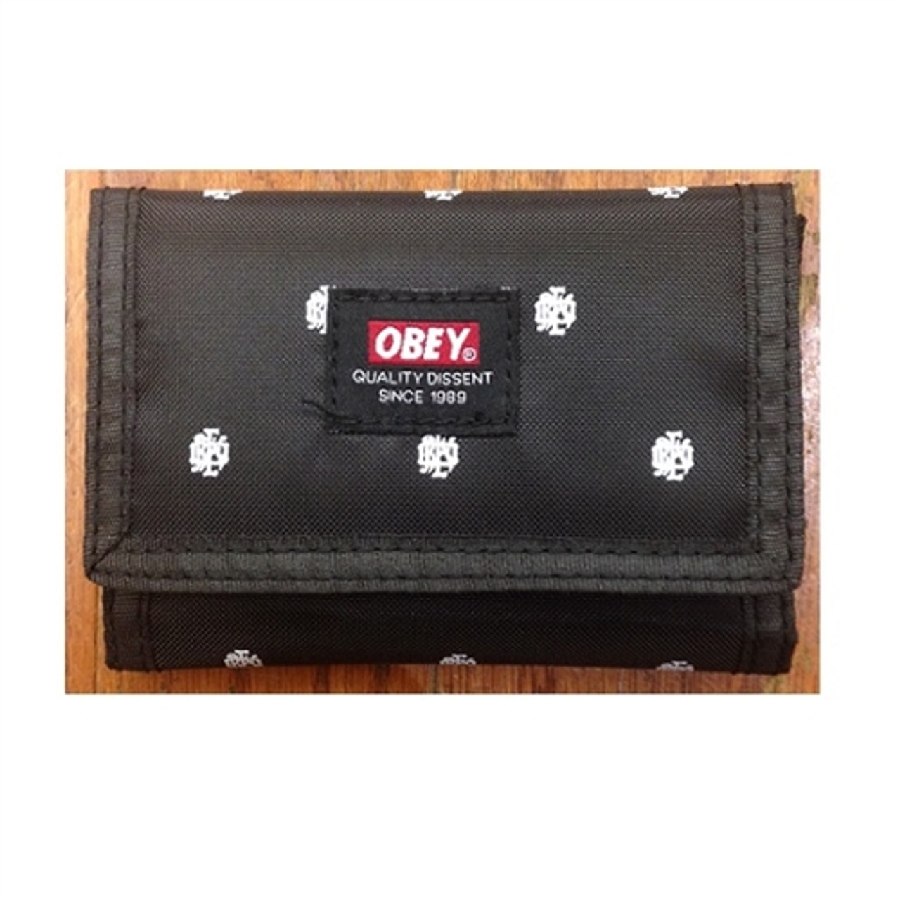 Obey Dissent Tri-Fold Wallet Black Multi