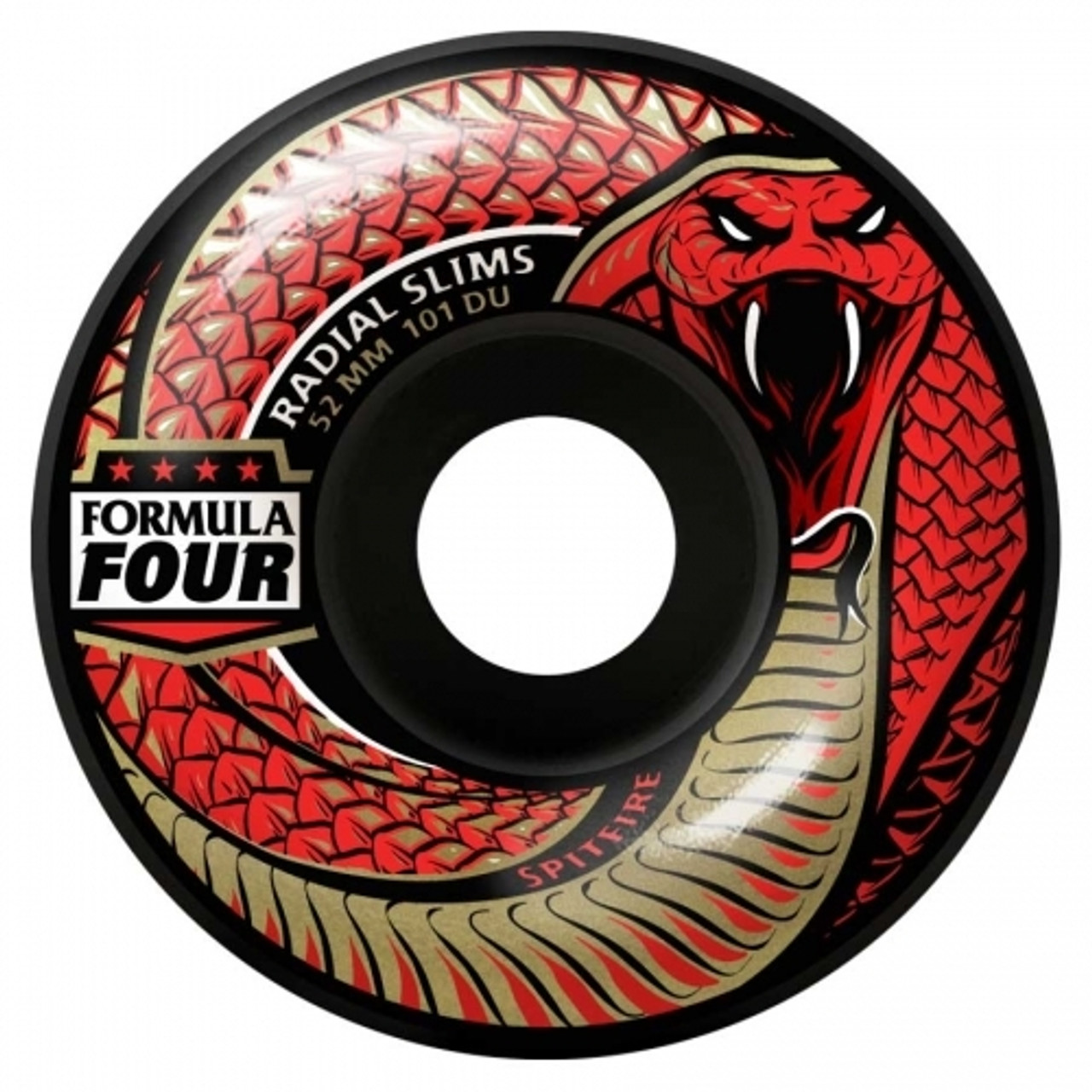 Spitfire F4 Radial Slim Nights Wheels Set Black Red 54mm/101du