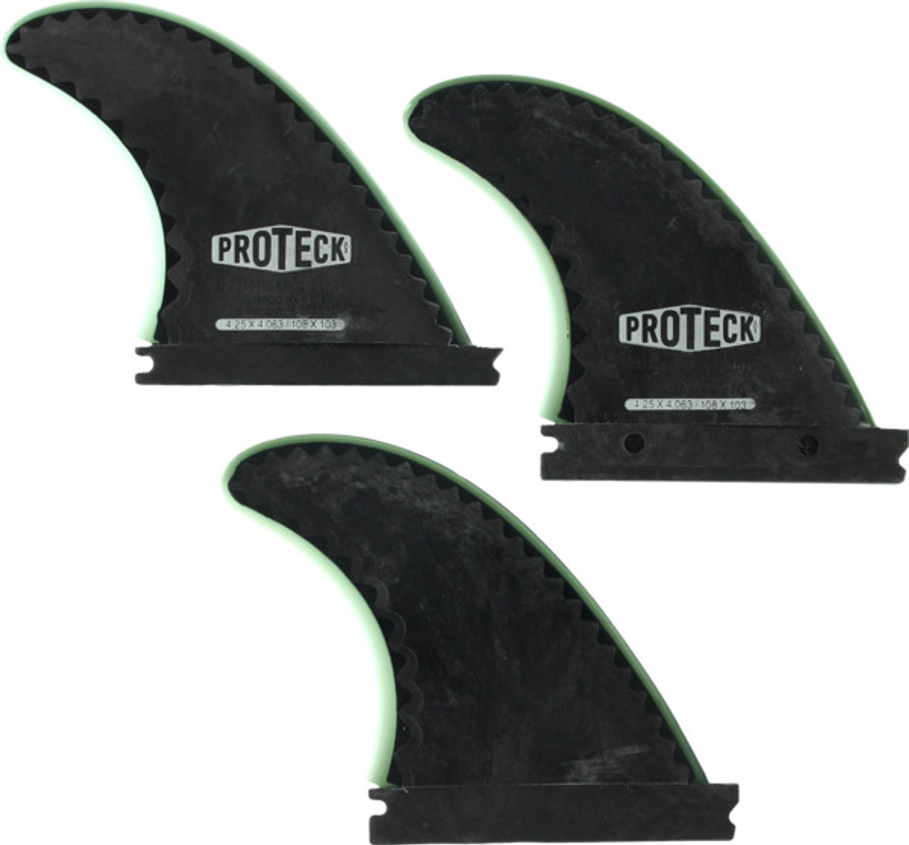 Proteck Performance Future Fin Set of 3 Black (1/7"-2/4")