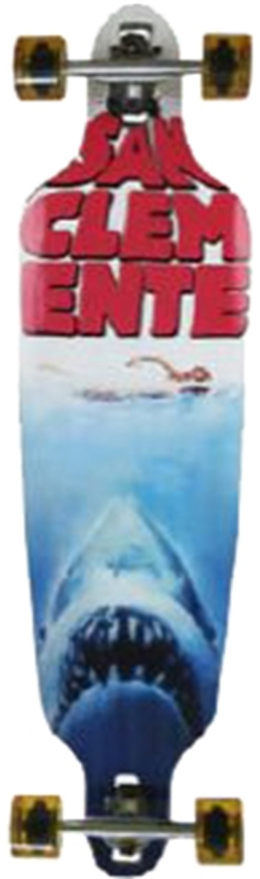 SAN CLEMENTE DROP-THRU SHARK WEEK SKATEBOARD COMPLETE-9.75x39.75