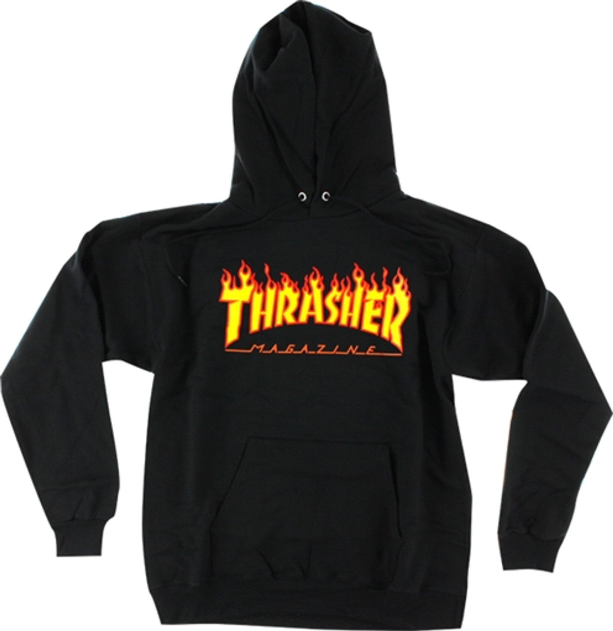 THRASHER Flame Hoody Sweatshirt MEDIUM BLACK