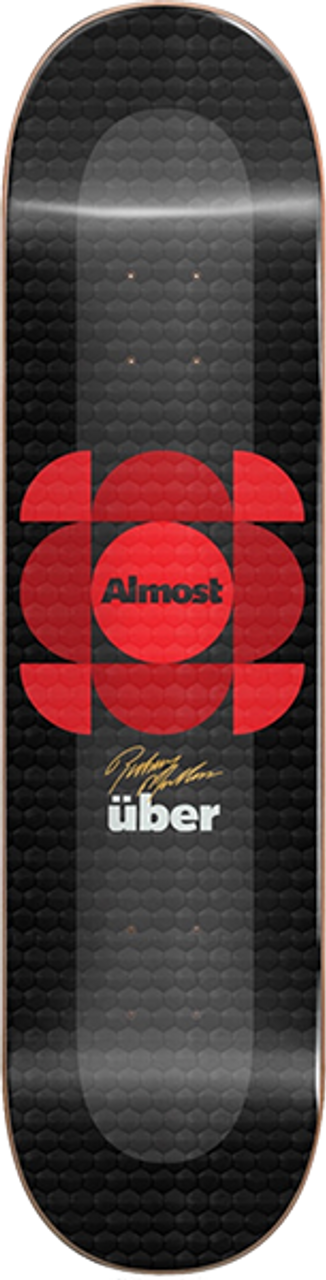 ALMOST MULLEN UBER EXPANDED SKATEBOARD DECK-8.0 RED uber