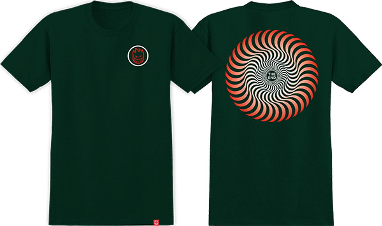 SPITFIRE CLASSIC SWIRL FADE SS TSHIRT SMALL FOREST GRN