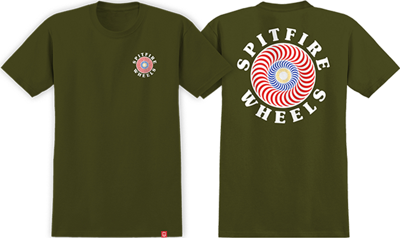 SPITFIRE OG CLASSIC FILL SS TSHIRT XSMALL MILITARY GRN