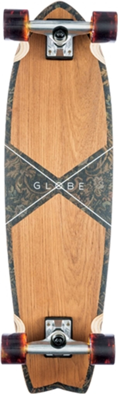 GLOBE CHROMANTIC SKATEBOARD COMPLETE-9.7x33 TEAK/FLORAL COUCH