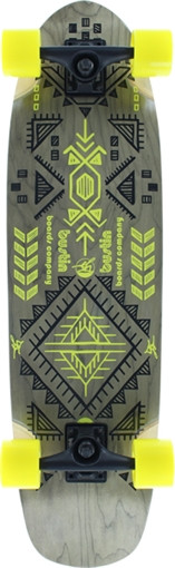 BUSTIN MODELA 33 AZTEC SKATEBOARD COMPLETE-9x33.1 BLK/YEL