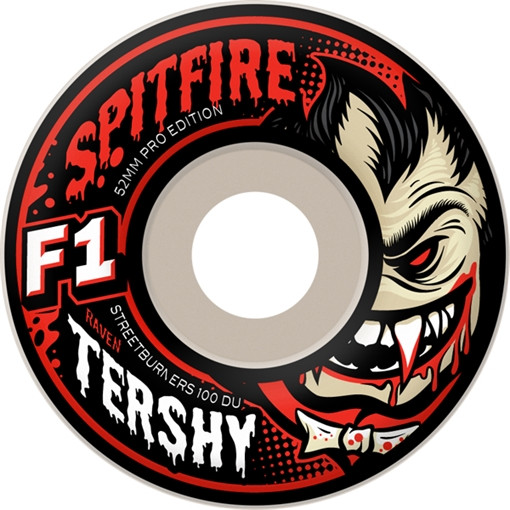 Spitfire Tershy F1 Street Burners Monster 54Mm White Skateboard