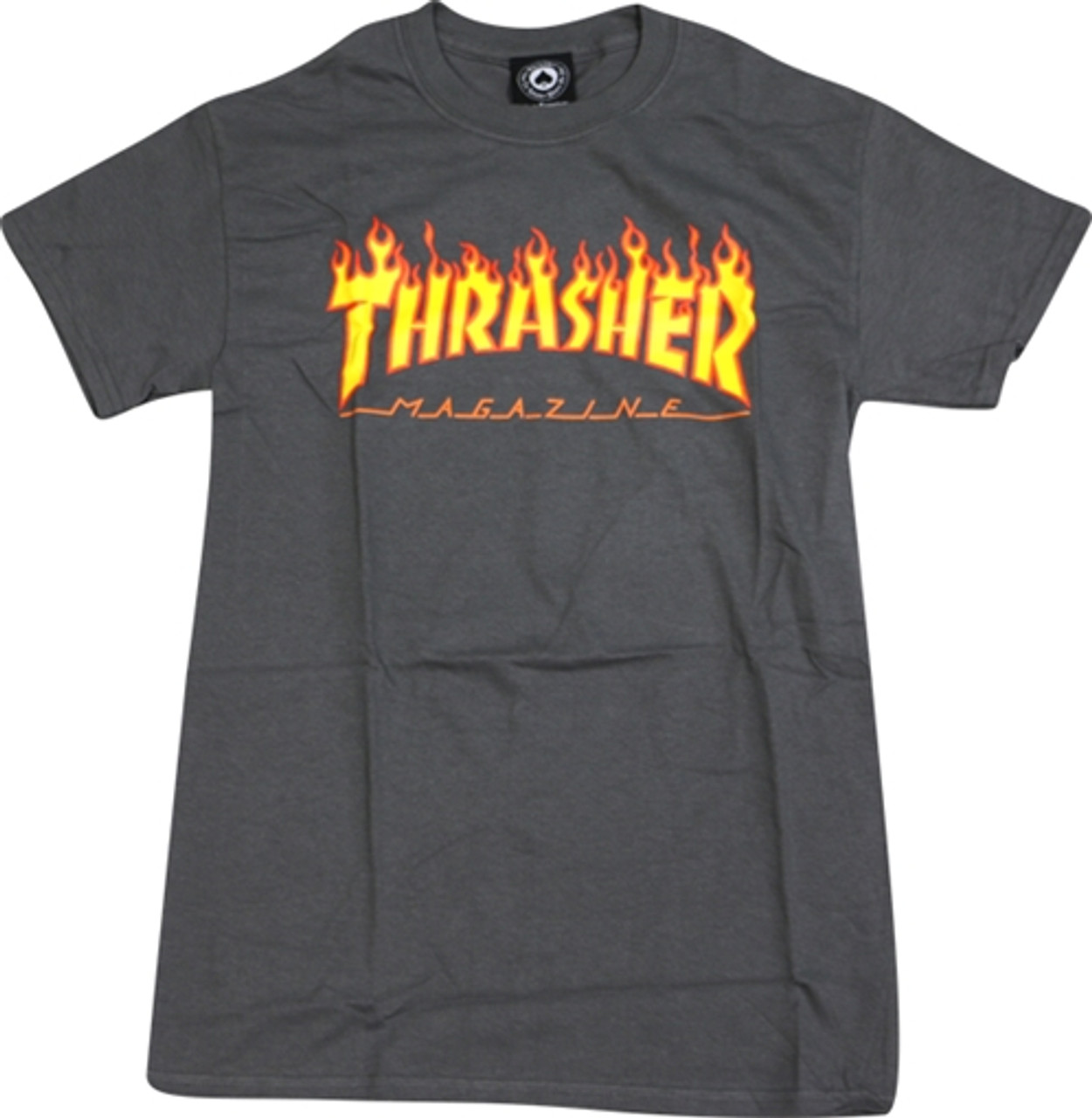 THRASHER FLAME SS Tshirt XXLARGE-GREY