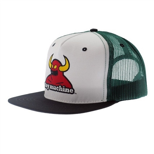 Toy Machine Trucker Hat Snapback Black White Green Adjustable