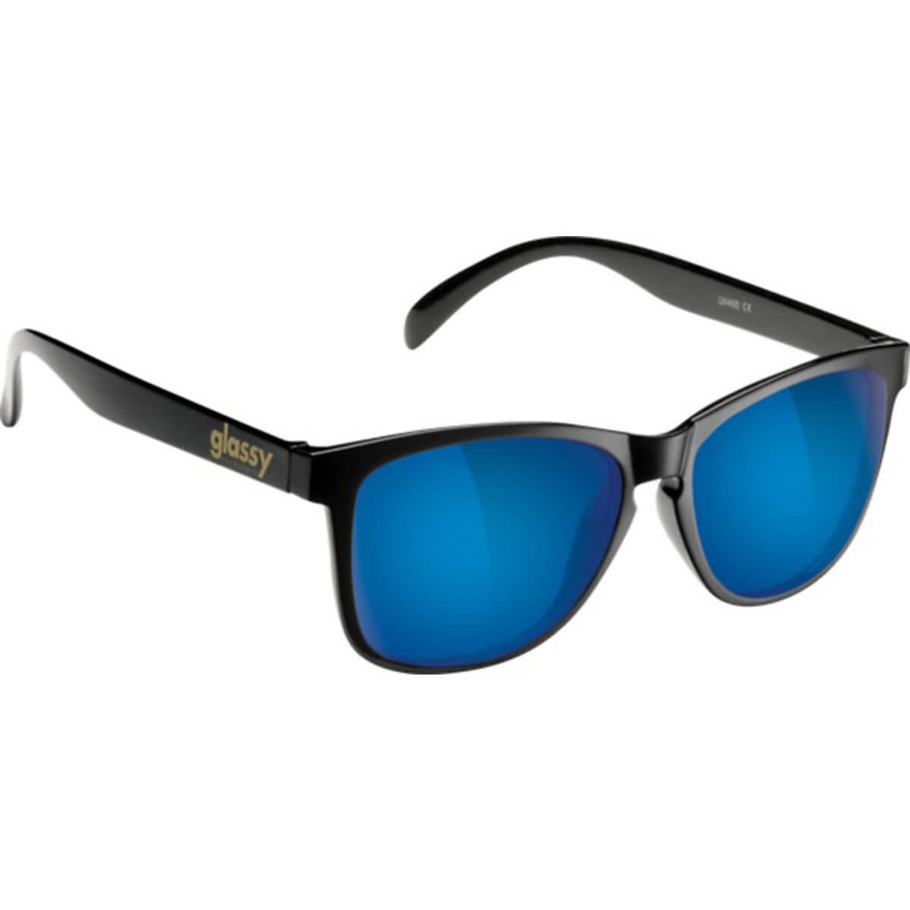 GLASSY SUNHATERS DERIC BLK/BLUE MIRROR SUNGLASSES