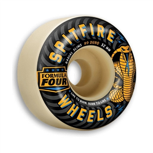 Spitfire F4 Radial Slim SK Wheels Set White 52mm/99D