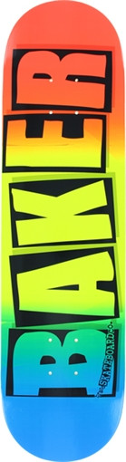 BAKER BRAND LOGO SNIPE SKATEBOARD DECK-8.0 BLU/YEL/PINK