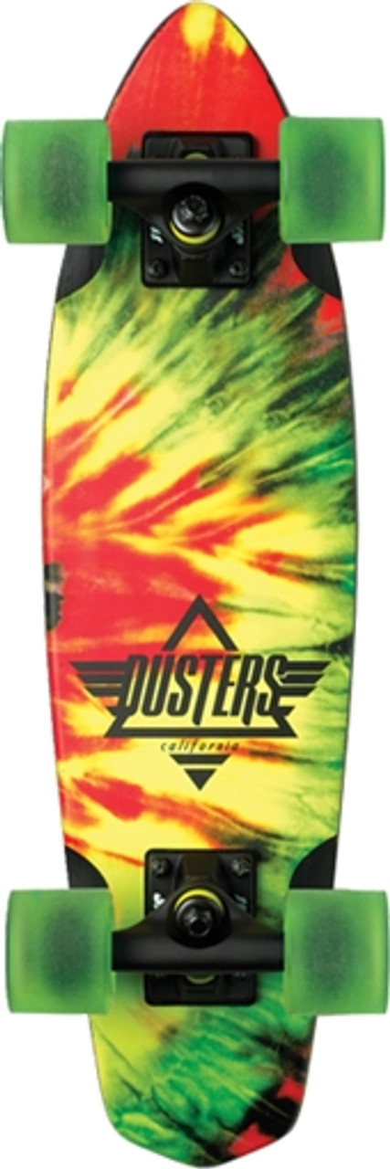 DUSTERS ACE CRUISER SKATEBOARD COMPLETE-24" RASTA TIE DYE