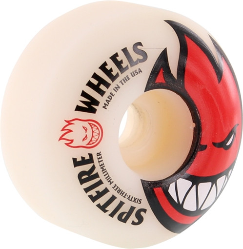 Spitfire BIGHEAD 63mm WHT W RED Skateboard Wheels