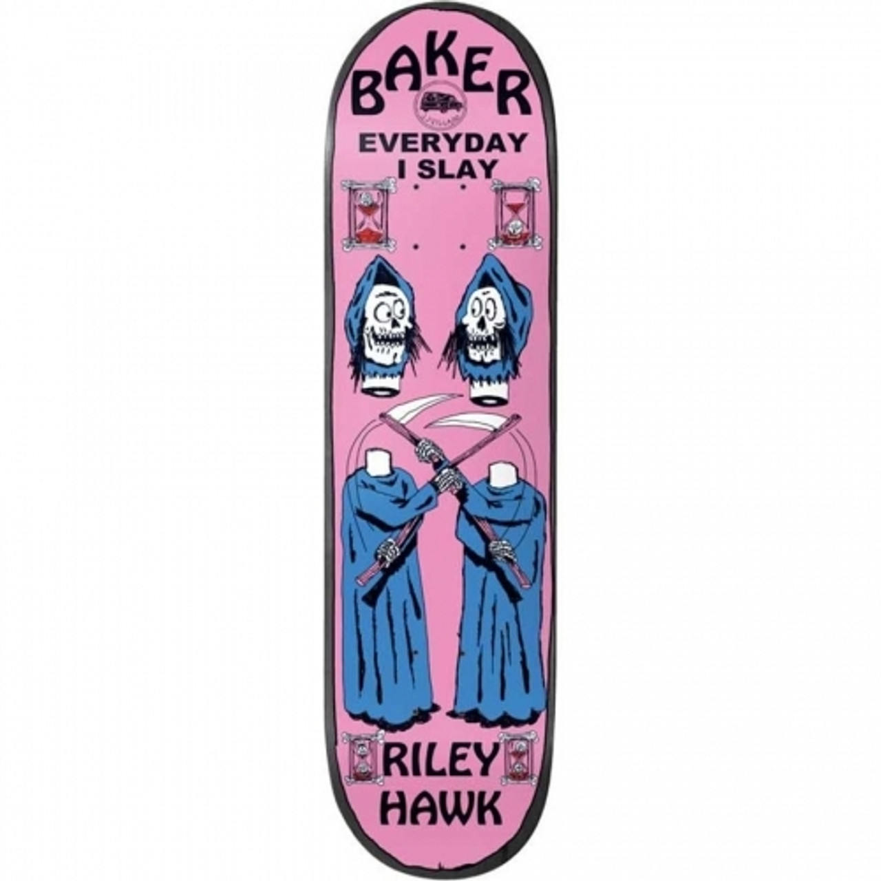 Baker Riley Hawk Everyday I Slay Skate Deck Pink Blue 8.25