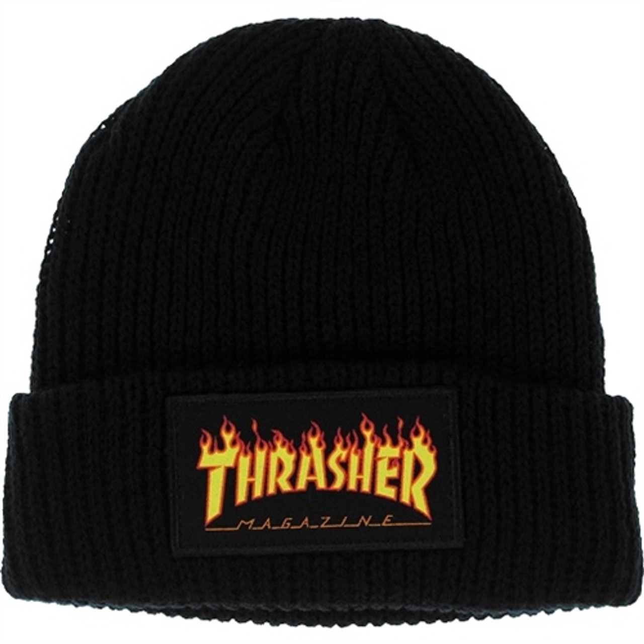 Thrasher Flame Logo Beanie Black Orange OneSize