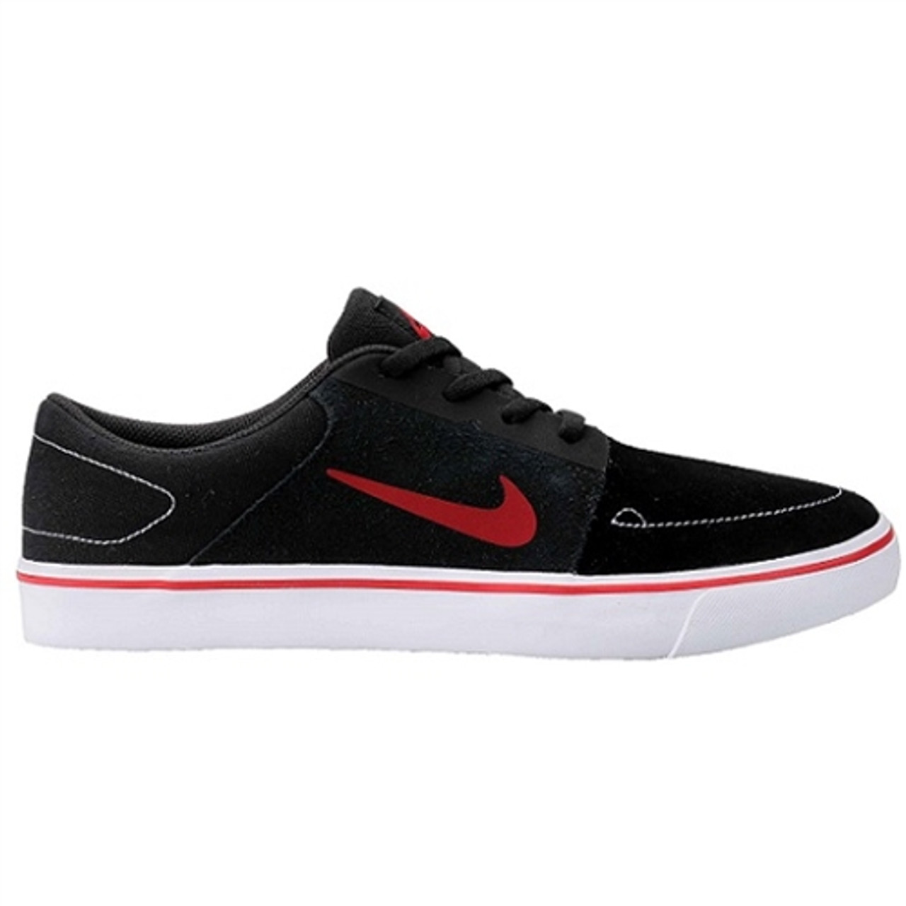 Nike SB Portmore Mens Skate Shoes Black Red White