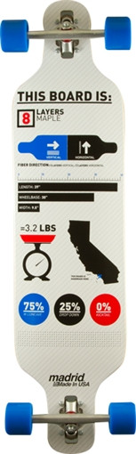 MADRID DTF 39" INFOGRAPHICS DT SKATEBOARD COMPLETE-9.5x39 30w