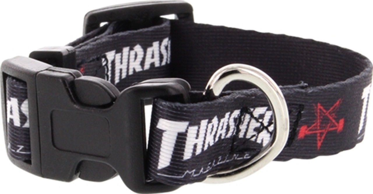 THRASHER DOG COLLAR SM BLACK (1"WIDE)