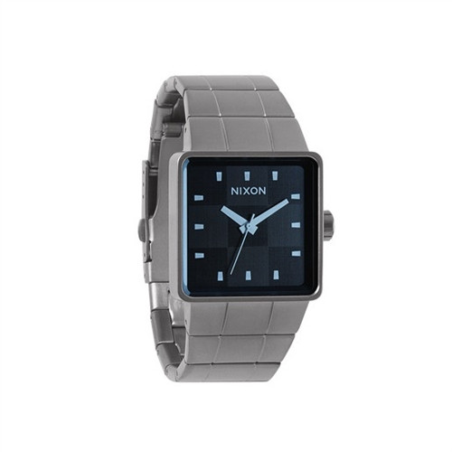 NIXON Quatro Gunmetal Blue Crystal Watch