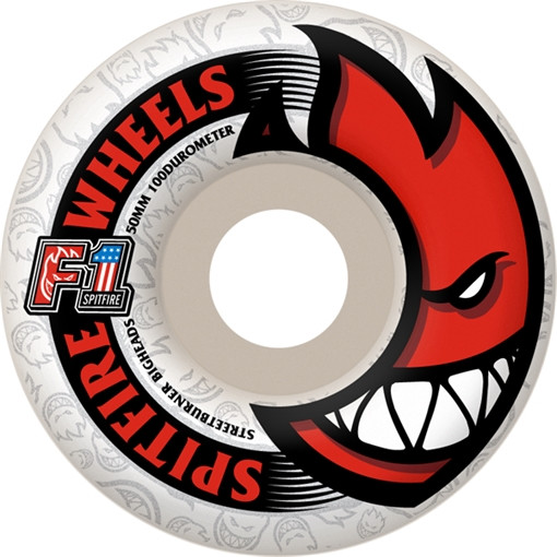 Spitfire F1 Street Burners  BIGHEAD 52mm WHITE Skateboard Wheels
