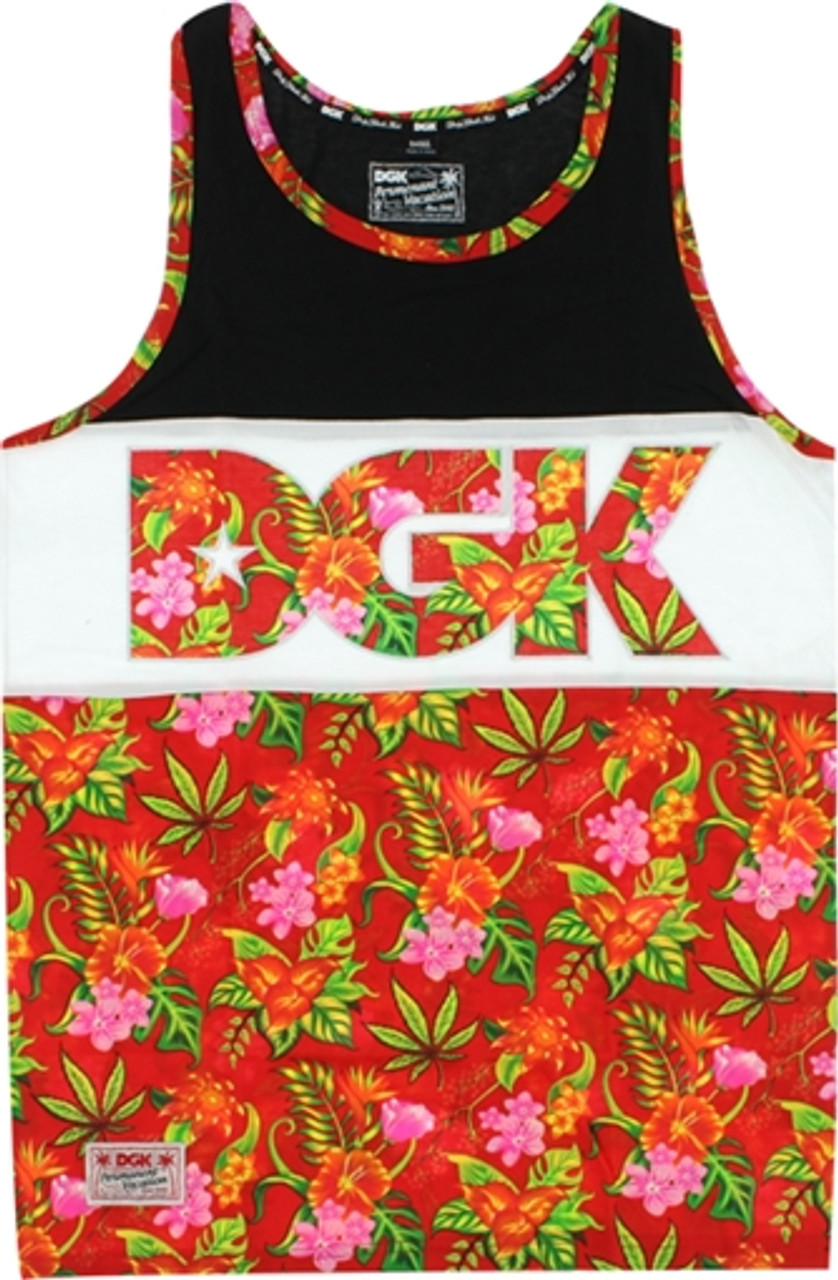 DGK PERMANENT VACATION TANK TOP L-RED/BLK