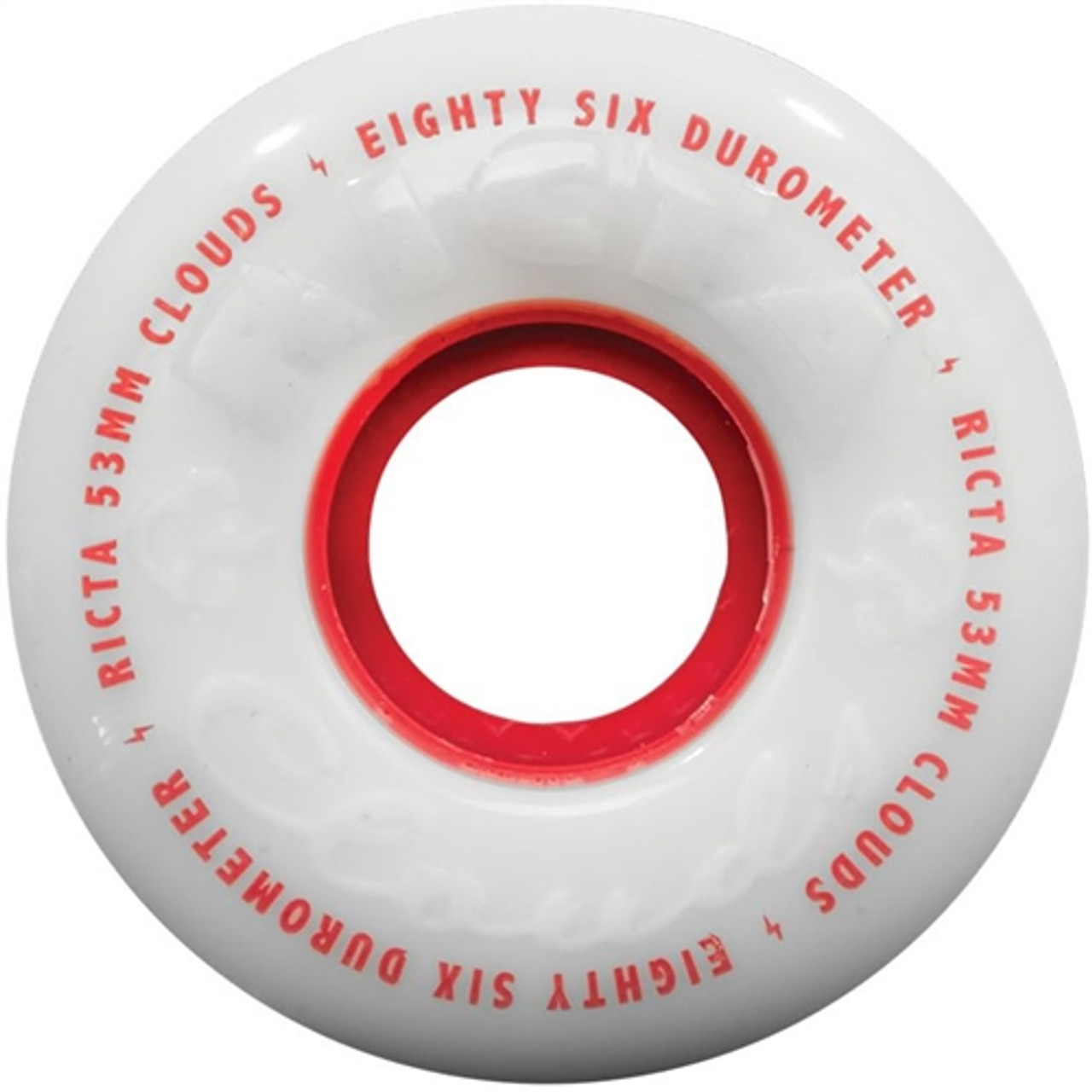 Ricta Clouds Skateboard Wheels Set White Red 57mm 86a