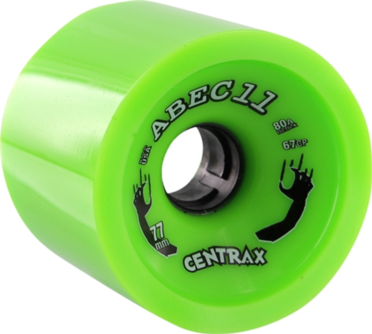 ABEC11 CENTRAX 77mm 80a LIME Skateboard Wheels