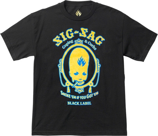 BLACK LABEL SIG SAG THUMBHEAD SS TSHIRT MEDIUM BLACK
